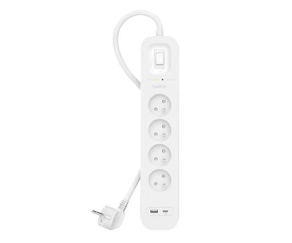 Listwa zasilająca Belkin SurgePlus 4xFR 1xUSB-A 1xUSB-C 525J 2M